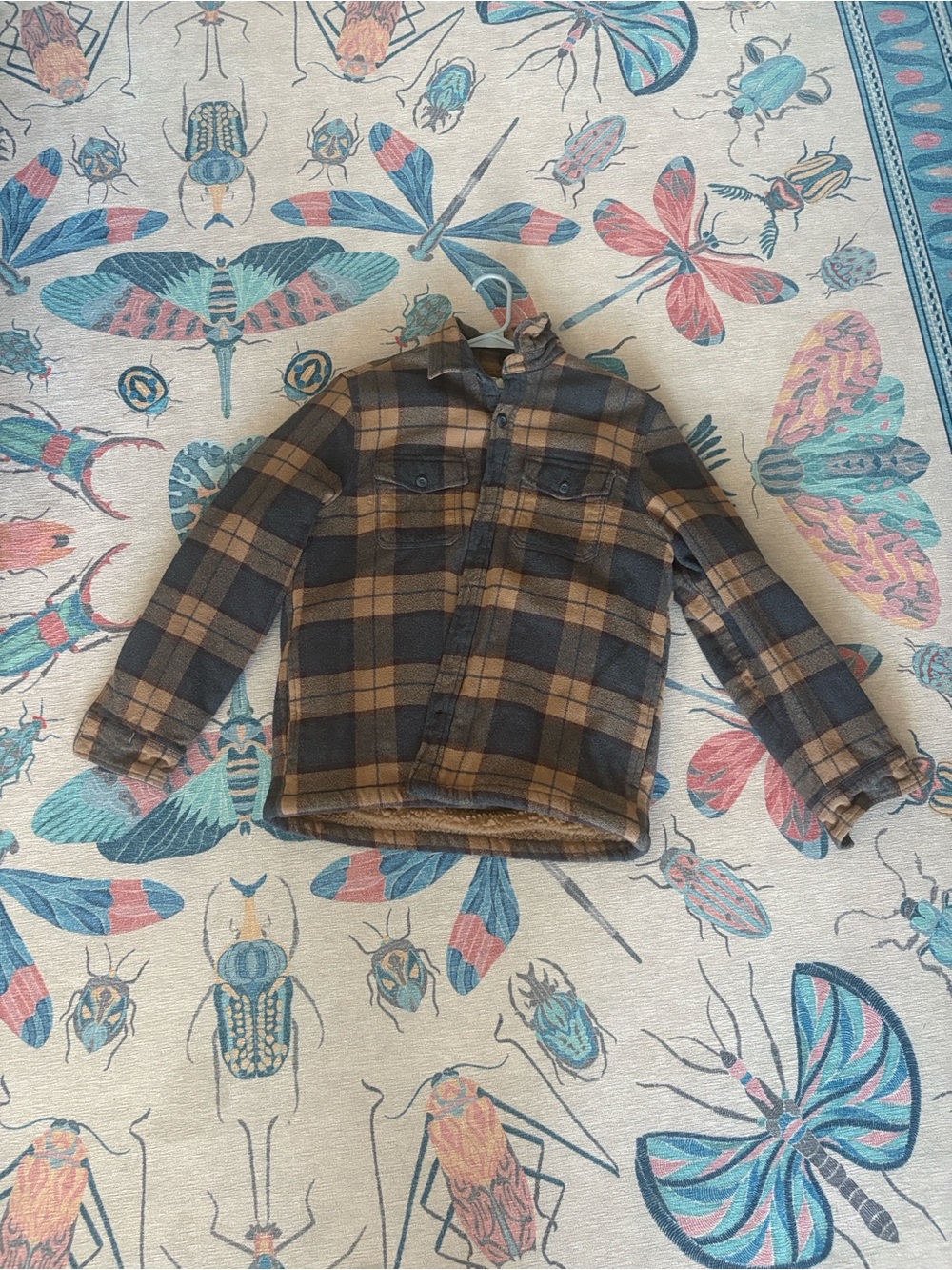 Men's Brown & Black Plaid Shacket Jacket